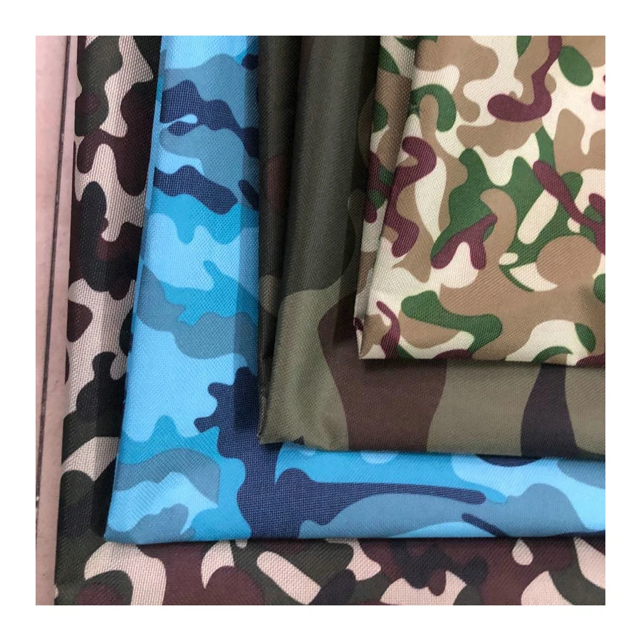 Wholesale Customized Good Quality 600D Waterproof Pu Coated Camo Printed Tiger Stripe Fabric