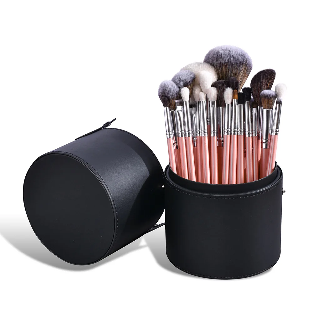 FEIYAN High Quality Private Label Professional 16pcs Pink And Silver Handle Cosmetic Make Up Brushes Set Makeup Brushes Pink
