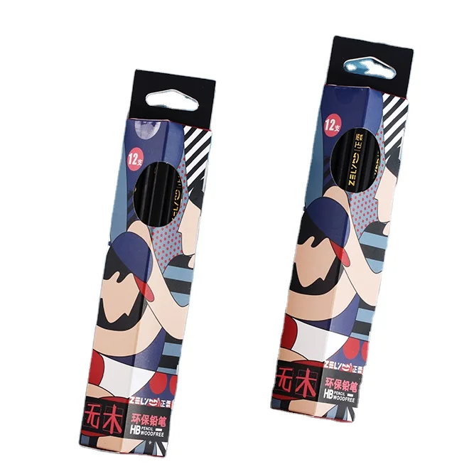 12 pcs triangle HB pencil without eraser