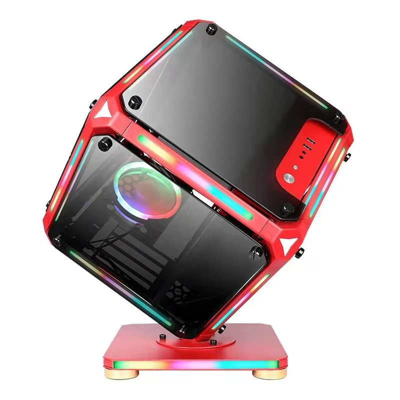 Оригинальный креативный светильник RGB в форме Куба с водяным охлаждением шасси аниме компьютерные Чехлы и башни стол MATX