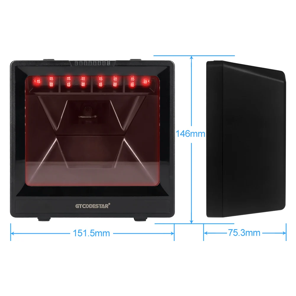 GTCODESTAR High Decoding Performance 1D 2D Barcode Desktop Scanner QR CODE Scanner with GT-9900A