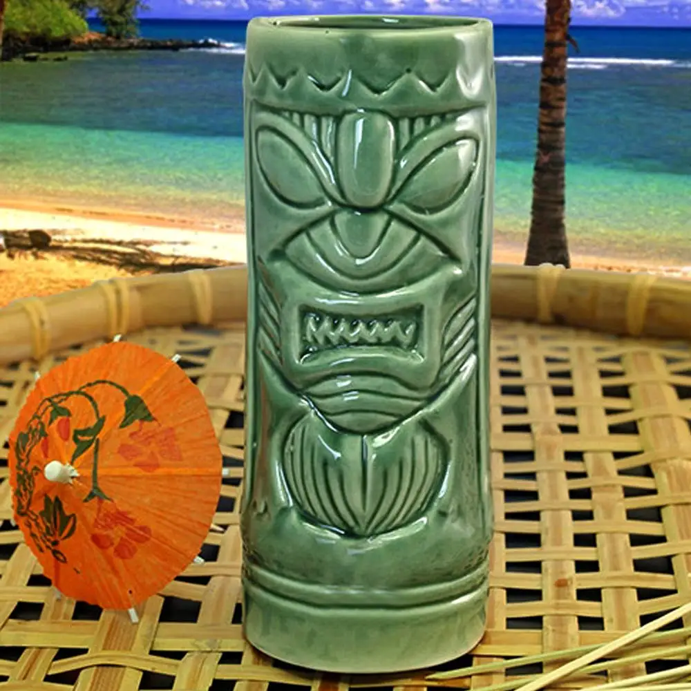Bar Accessory Different Colors Ceramic Tiki Cocktail Custom Mugs