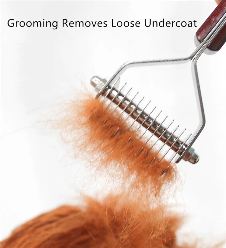 New Arrival Stainless Steel Dematting Comb with 2 Sided Professional Grooming Rake For Medium Small Dogs And