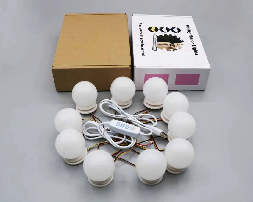 Hollywood Style Vanity Hidden Wiring Led Mirror Lights Bulbs Kit Plastic bottom Makeup Lamps