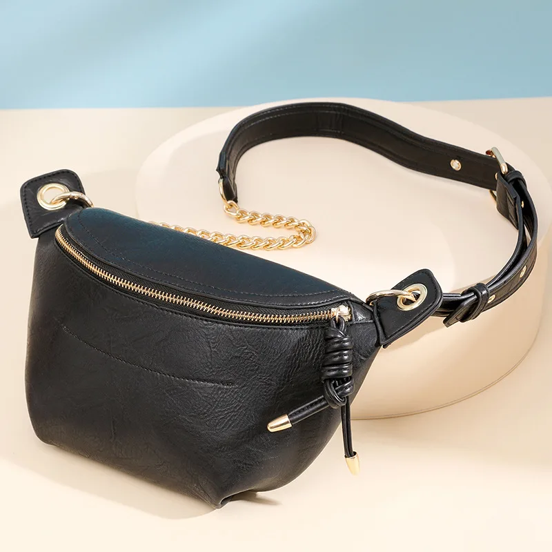 New Fashion Pu Ladies Waist Bag Leather Sling Crossbody Cross Body Fanny Pack Chest Bag Women