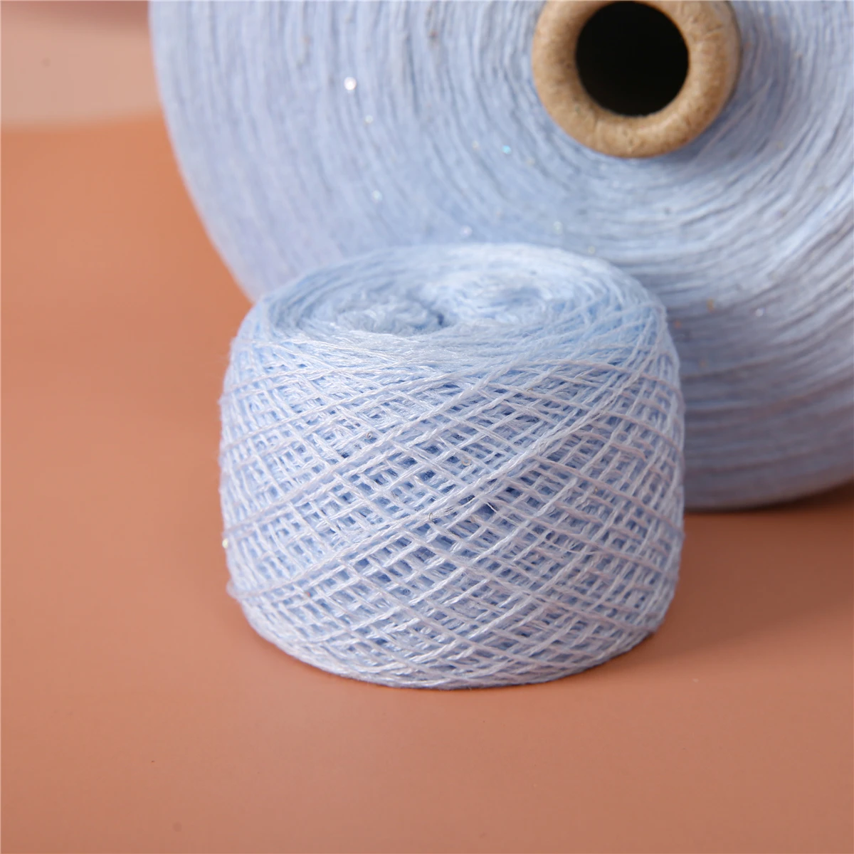 Knitting Yarn Wholesale Hand Sustainability Recycled 28ne/2 Beaded Core Spun Yarn