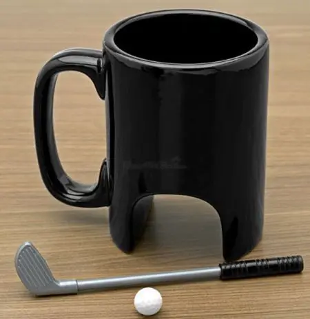 Golf Shape Black Ceramic Cheese Fondue Mug