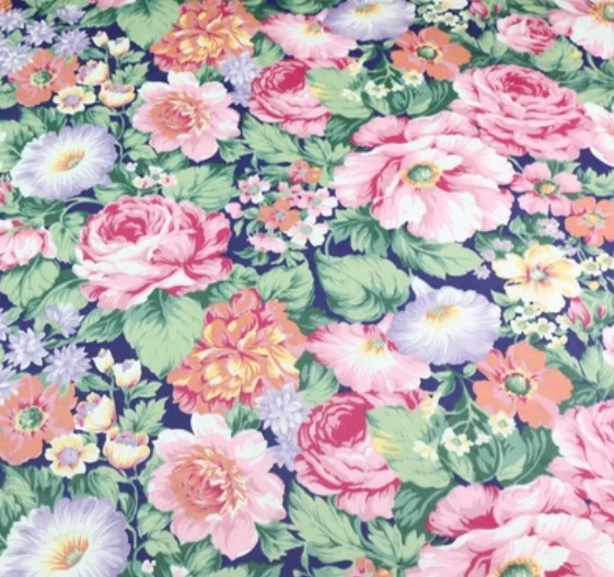 Big floral print cotton printed fabric 1.6 meter wide for bedding