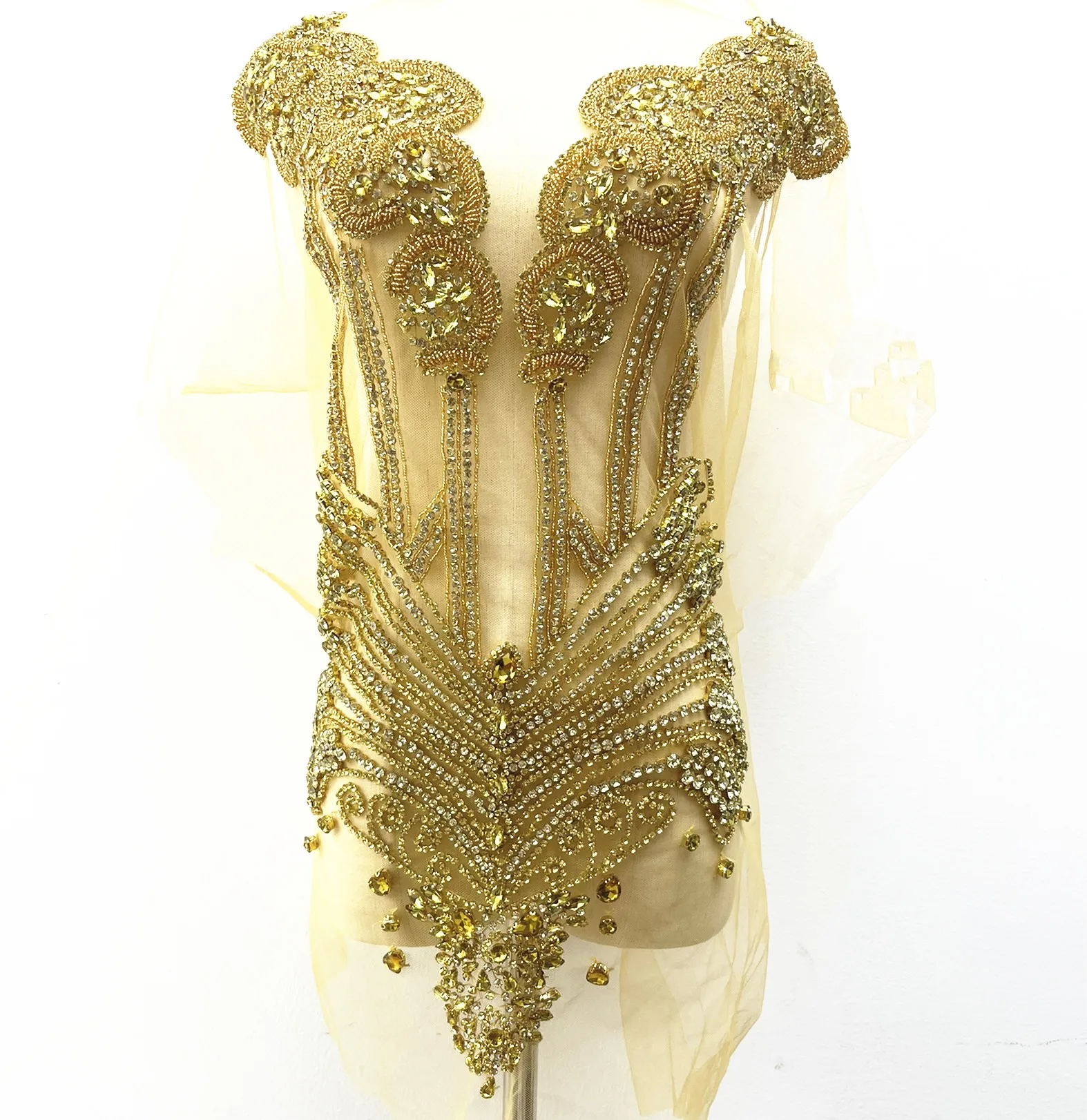 RM510 Bling Crystal Color Stones Hot Pink Rhinestone Applique patch for bridal wedding dress bridal bodice appliques for dress