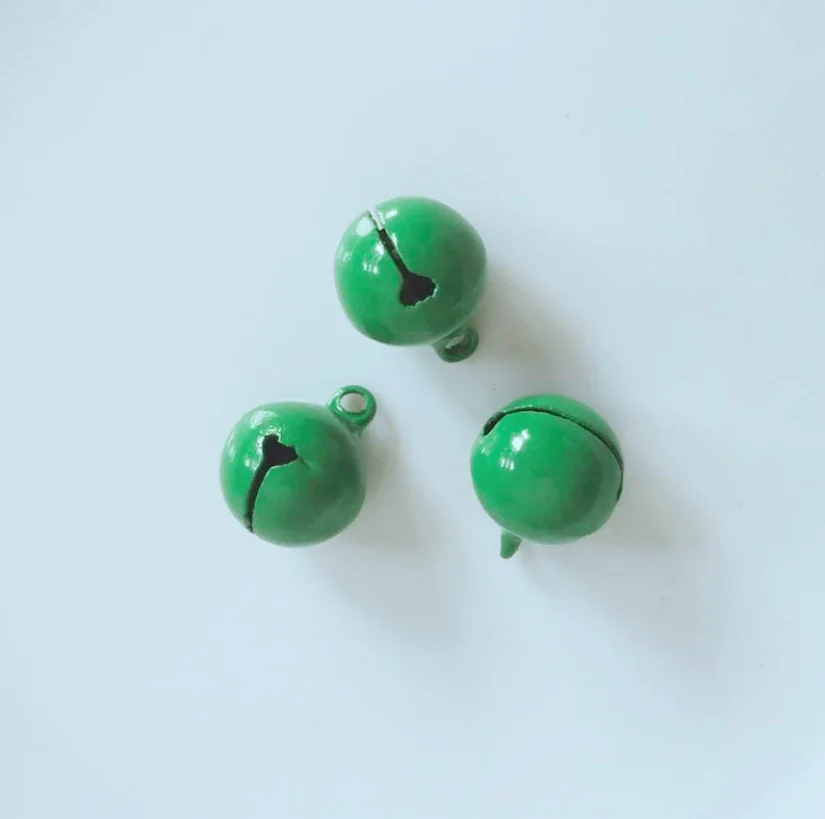 Wholesales 14mm High Quality Metal Colorful Jingle Bells Custom iron Hanging Christmas Teether Bell