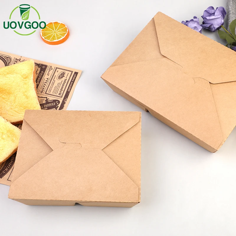 Custom cheap price custom paper box for food two compartments fashion kraft paper box for lunch