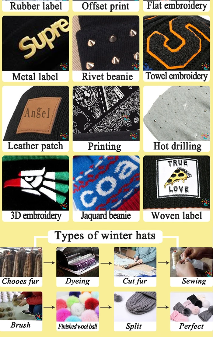 Cashmere Wool Cable Knit Beanie Hat Pom Pom Gorras Custom slouchy Beanie Hat dreadlock Rasta Plain Winter Hat