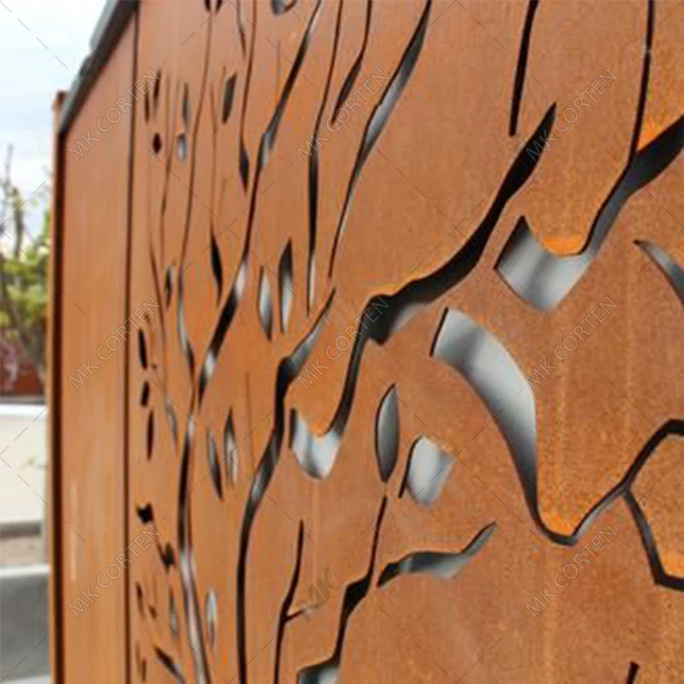 Customized Corten Steel Metal Garden Decorative Screen Weather Resistance Plate