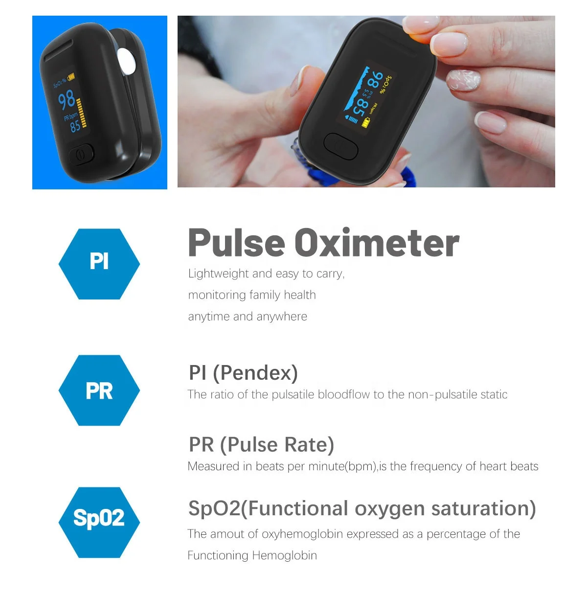 Новое поступление медицинский пульсоксиметр кончик пальца с одобренным MDR