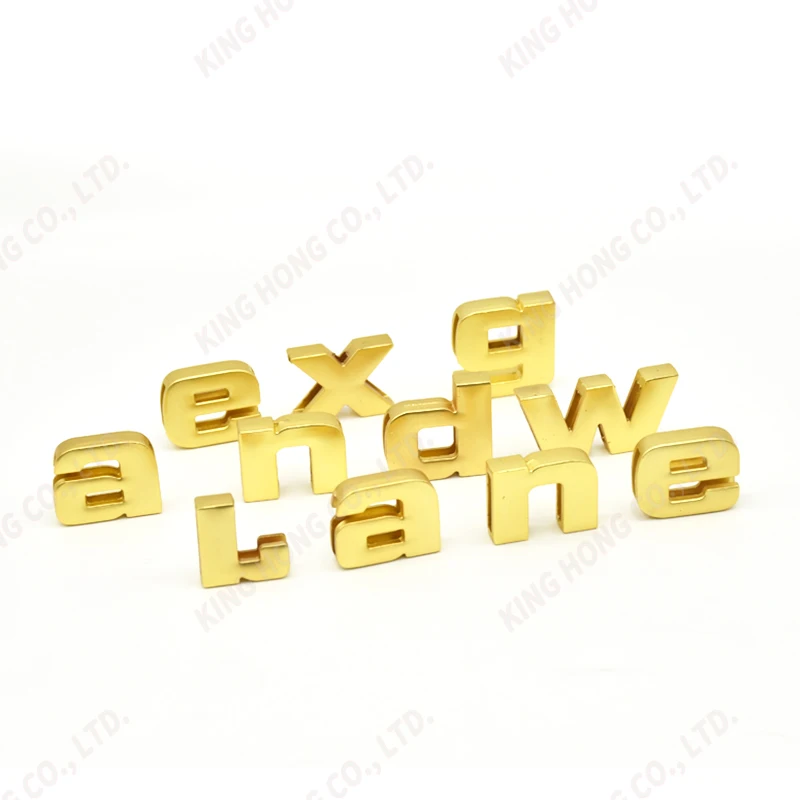 Recycled option High Quality hollowed English numbers alloy Metal English Alphabet Letter For bags belt Clothing accessoires
