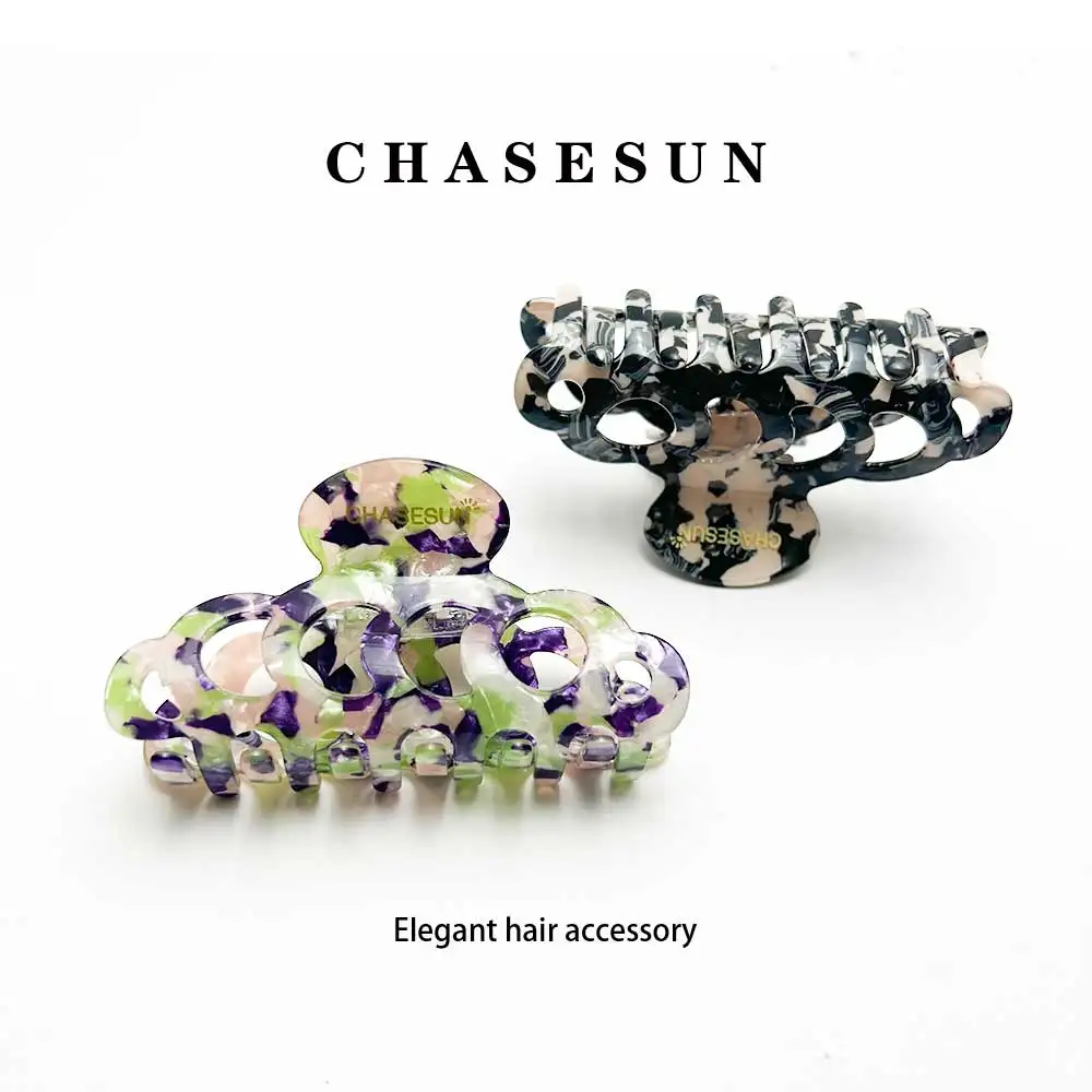 Hollow Out Hair Claw Clip Korean Multicolor Acetate Large Claw Hair Clip