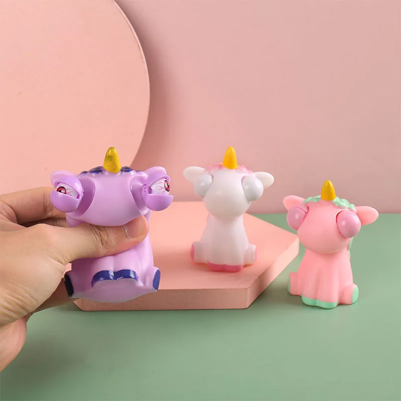 Best Selling Cartoon Dog Rabbit Doll Decompression Squeeze Toys Silicone Doll Pinch Relieve Stress Popping Eye Toys