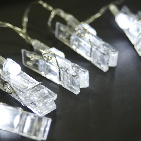 Рождественские декоративные гирлянды на батарейках, 20 люмен, светодиодные прозрачные зажимы для фото, гирлянда, сказочный свет для украшения дерева