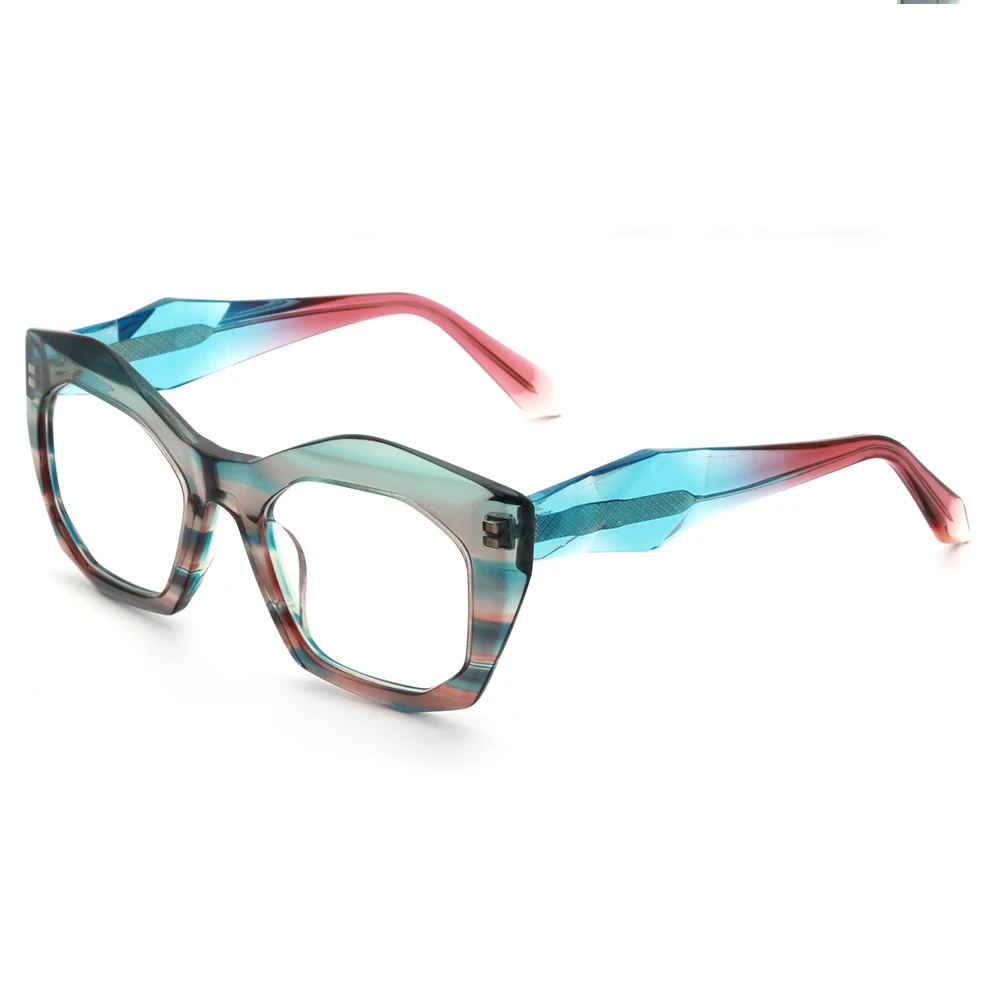 G6066 Custom Acetate Glasses Woman Big Square Frame High Quality Plate Glasses Frame New Fashion Acetate Spectacle Frame