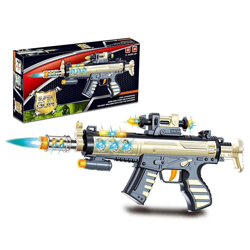Kids Plastic Toys Sound Light Vibration Gun Electric Weapons Toy Submachine Gun Toys For Boys