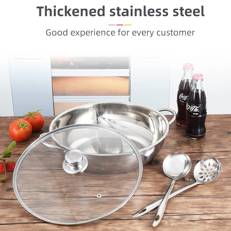 Hot Pot Induction Cooker Chinese Pan 201 Stainless Steel Hotpot With Lid Cooking Pots For Kitchen Cookware