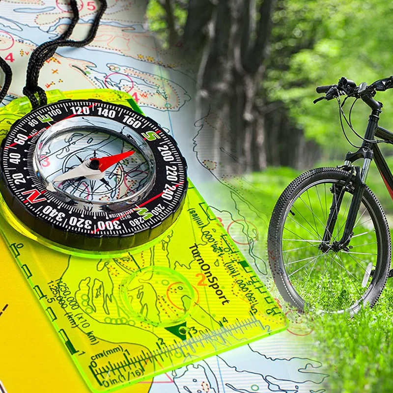 Multifunction Arylic  Orienteering Backpacking Compass Waterproof Map rule Compass  scale for Scout Kids Outdoor Camping