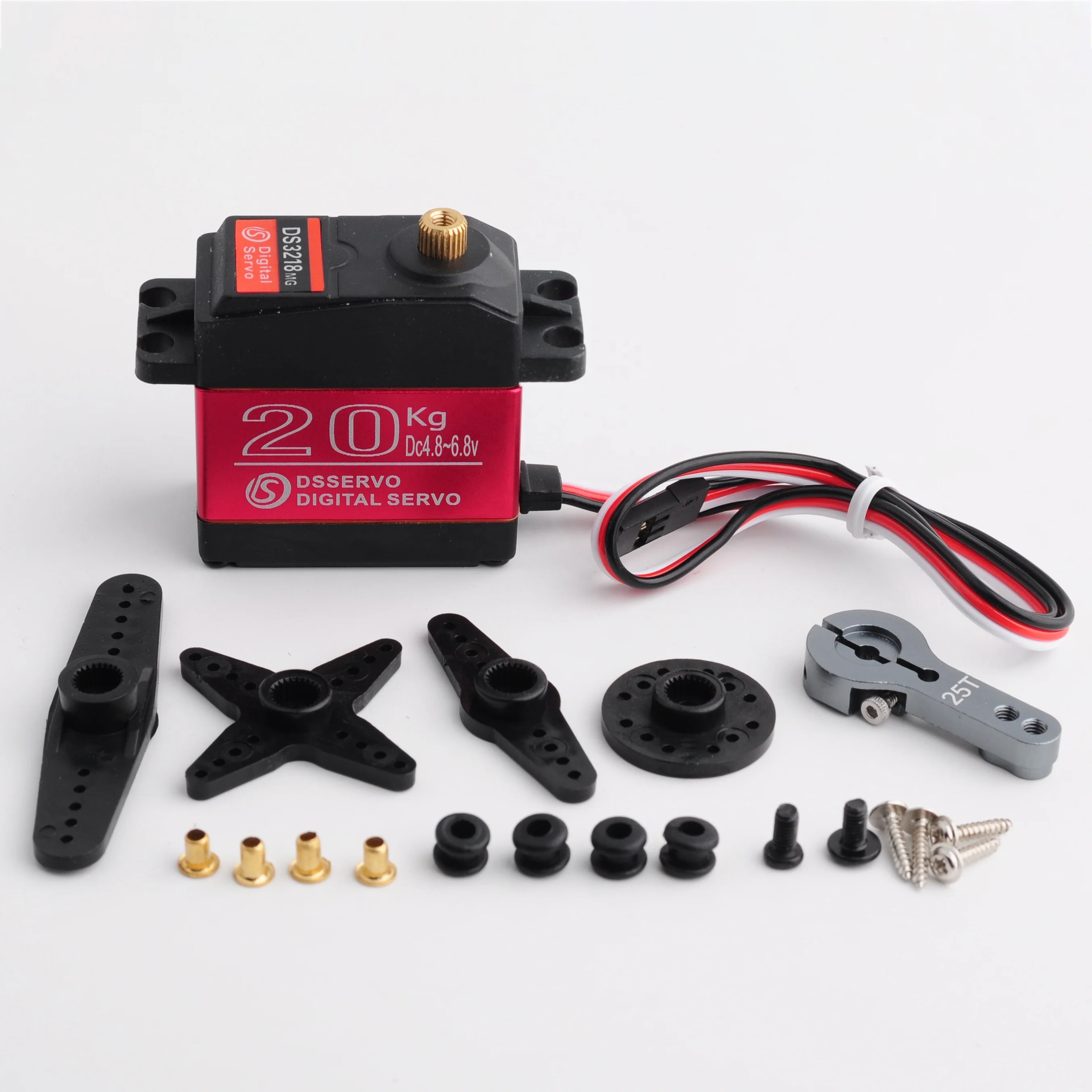 DIYmall 20 кг DS3218MG цифровой сервопривод с 25T металлический Радиоуправляемый игрушки водостойкий 270 градусов