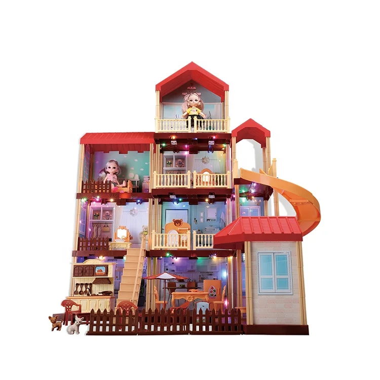 gift items assembly villa toys doll house big size diy