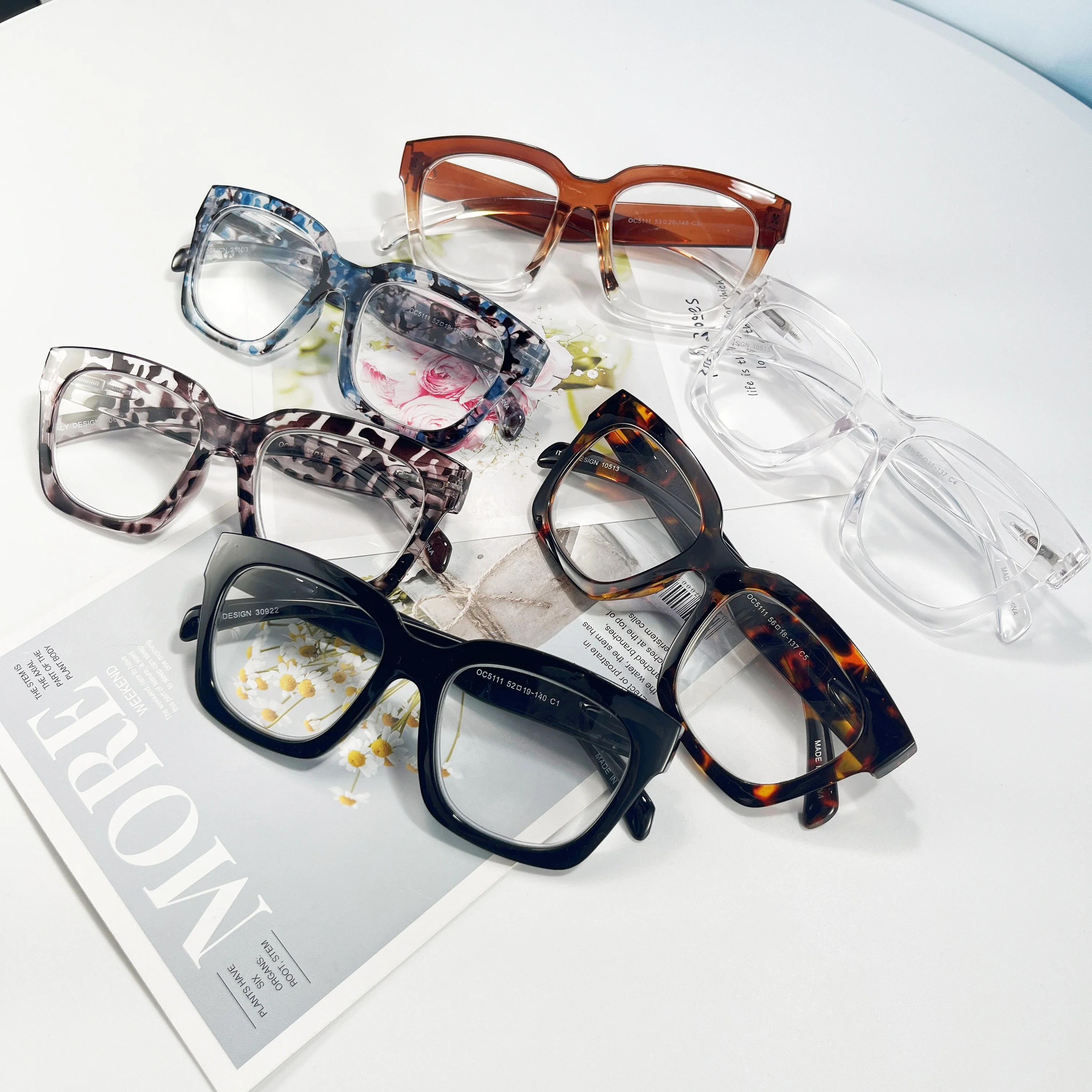 Wholesale Cheap Women Reading Glasses Anti Blue Light Blocking Oversize Thick Readers Glasses for Any Face Computer Eyewear