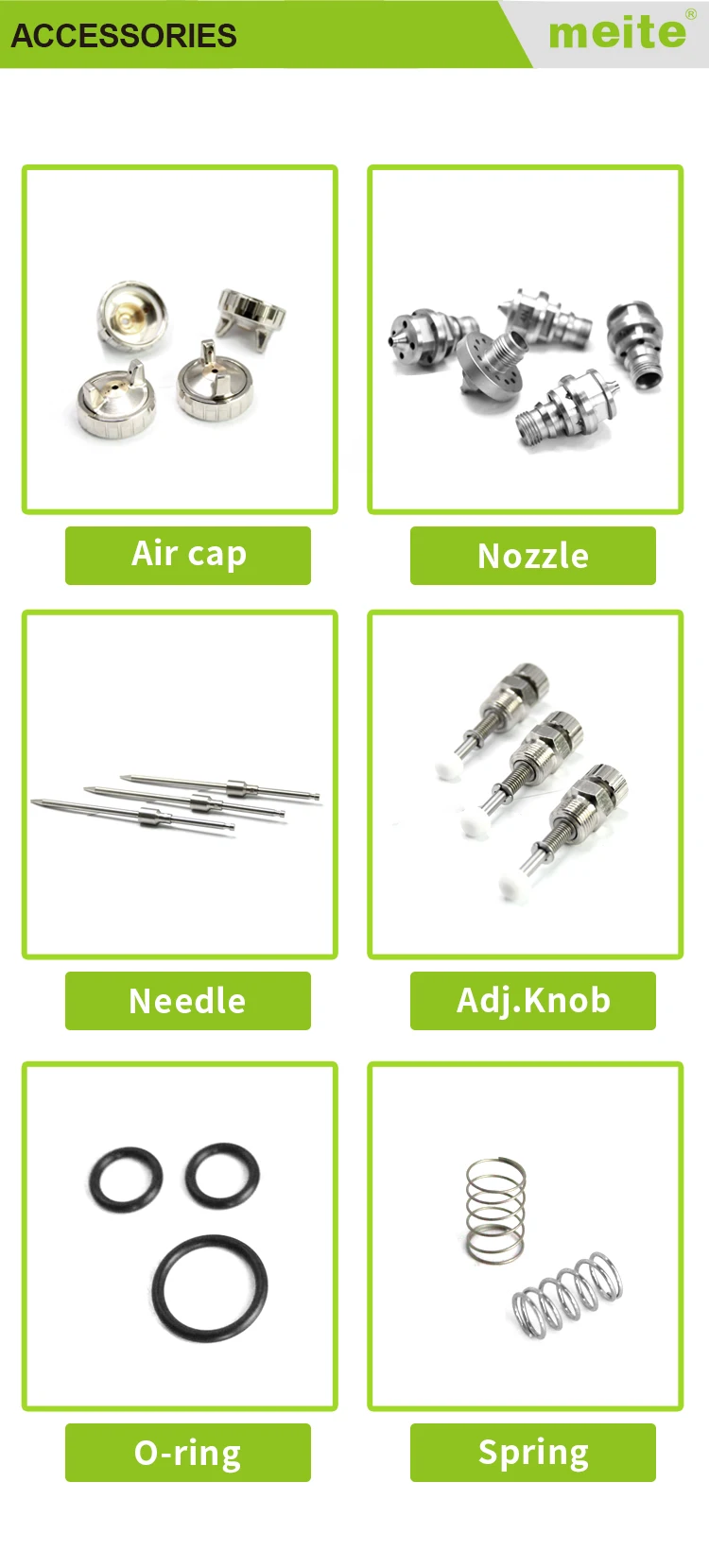 meite MT-502-P Hvlp Pressure Feed Type pneumatic Sprayer Nozzle Size 1.7-3mm Spray Gun