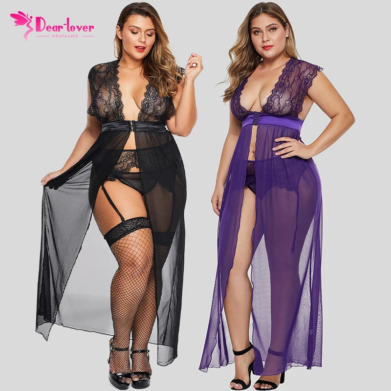 2022 Plus Size Ladies Evening Nighty Robe Dresses Sexy Women Nightgown Lingerie Night Gown
