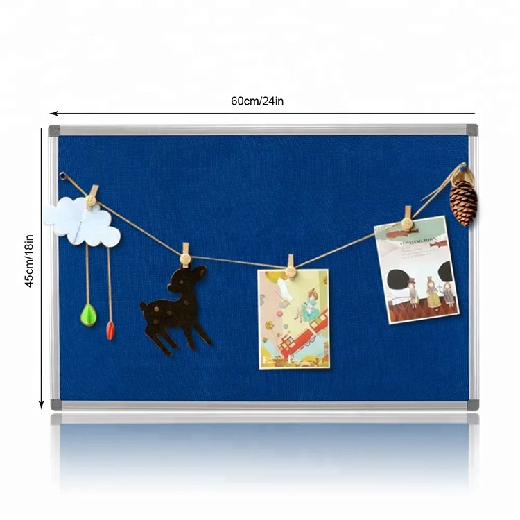 Wall hanging school classroom office bulletin board pin board aluminum frame felt fabric message notice board