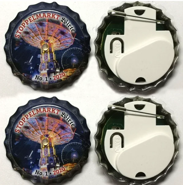 Led Luminous Badge for Beer Festival advertising promotion Pin brooch Customized Led badge