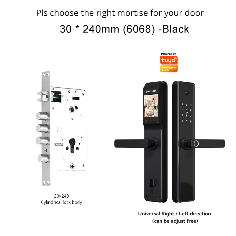 Security Keyless luxury Fingerprint Smart Door Lock Tuya Wifi Camera Anti theft Digital Home main Cat Eye door lock