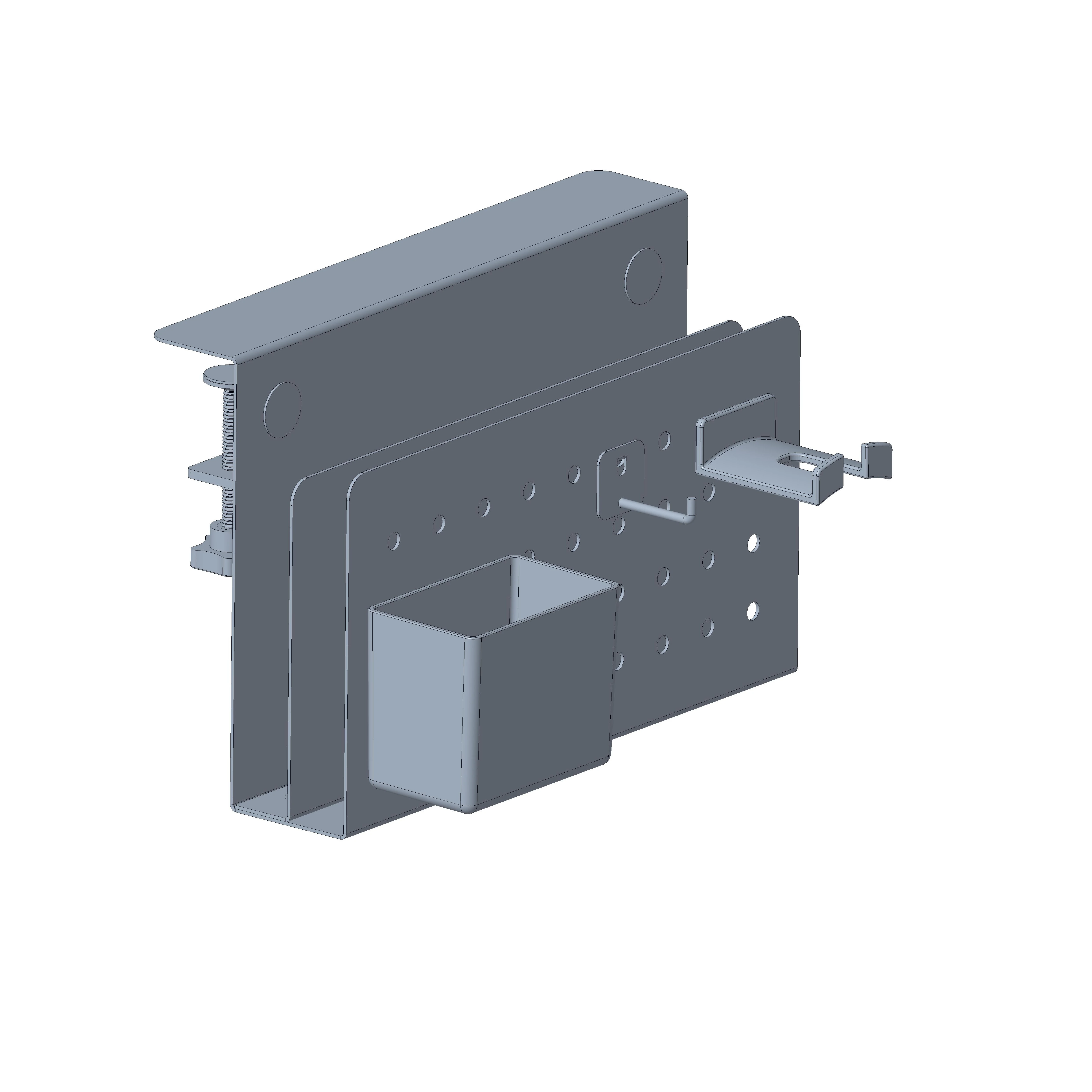 CHICON No-Drill Metal Desk Side Storage Organizer Set Laptop Holder Pen Holder Cable Hook Headphone Hook Pin Magnet Wire Jewelry