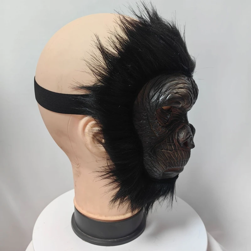 Plush Animal Mask Halloween Masquerade Fun Orangutan Animal Mask Headgear