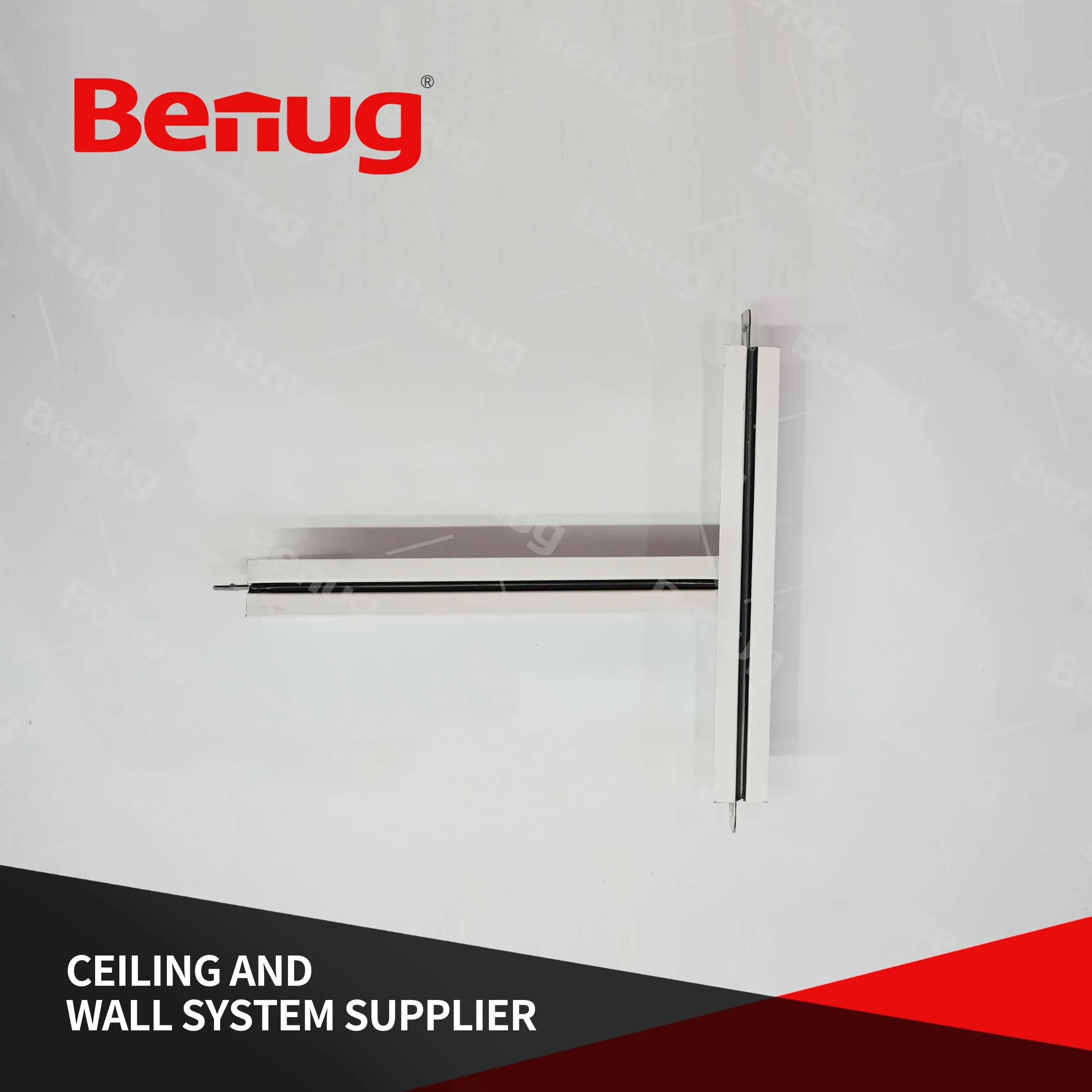 Industrial Style T-shaped Ceiling Grille Galvanized Steel Embedded Linear Office Light Ceil