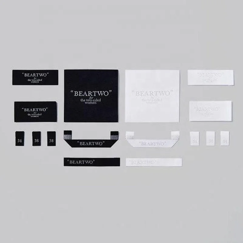 Custom Satin ribbon Fabric Material Wash Care labels Printed Care Label