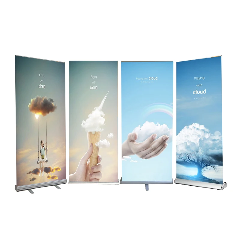 Цифровая печать рекламный алюминиевый рулонный баннер портативный выдвижной баннер стенд