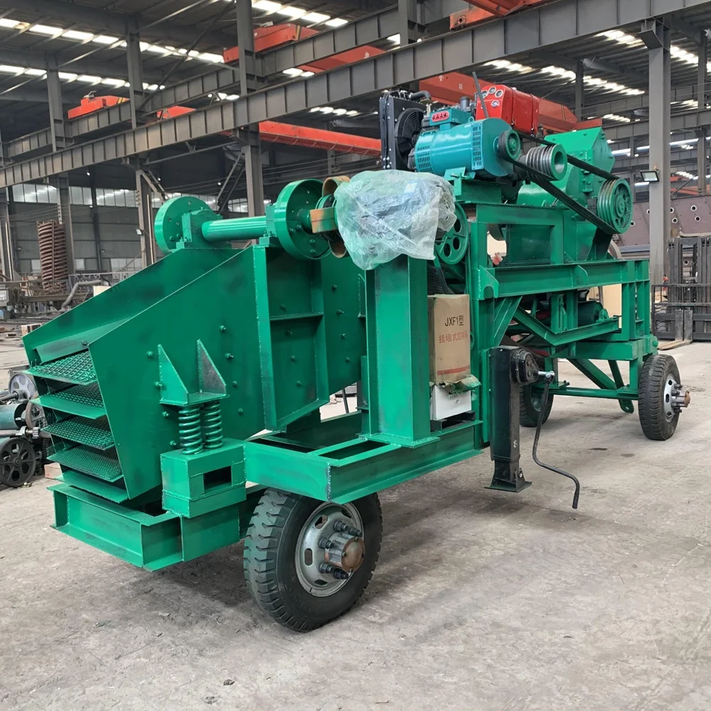 Traction mobile hammer crusher station,hammer mill for sand making plant