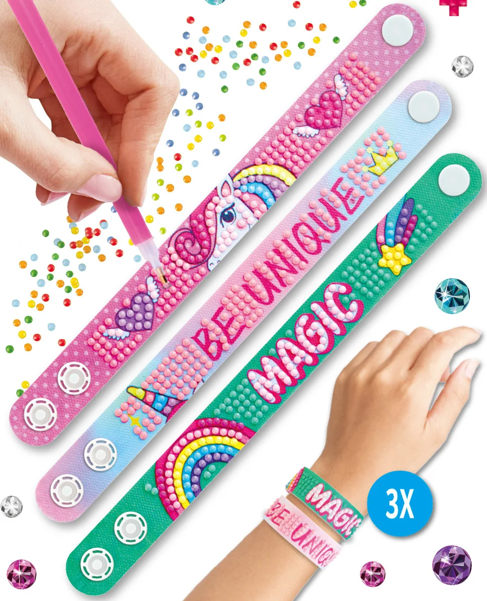 2024 Hot selling Custom DIY crafts kit Diamond diy Bangles  Diamond Painting for Kids DIY Gem toy Bracelets Kit