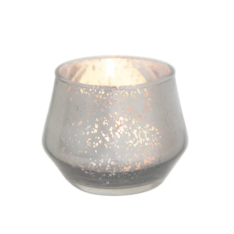 Electroplate mercury  logo wedding candle holders table decorations luxury glass candle jars
