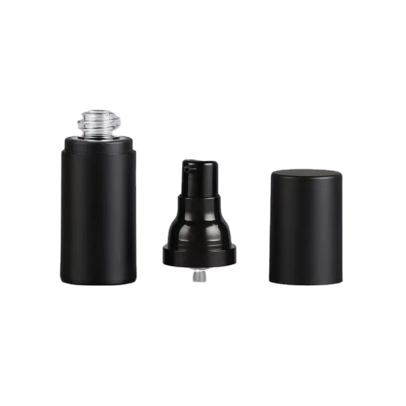 Empty Custom Cosmetic Personal Skin Care Frosted Matte White 15ml 30ml 50ml Black Airless Pump Bottle
