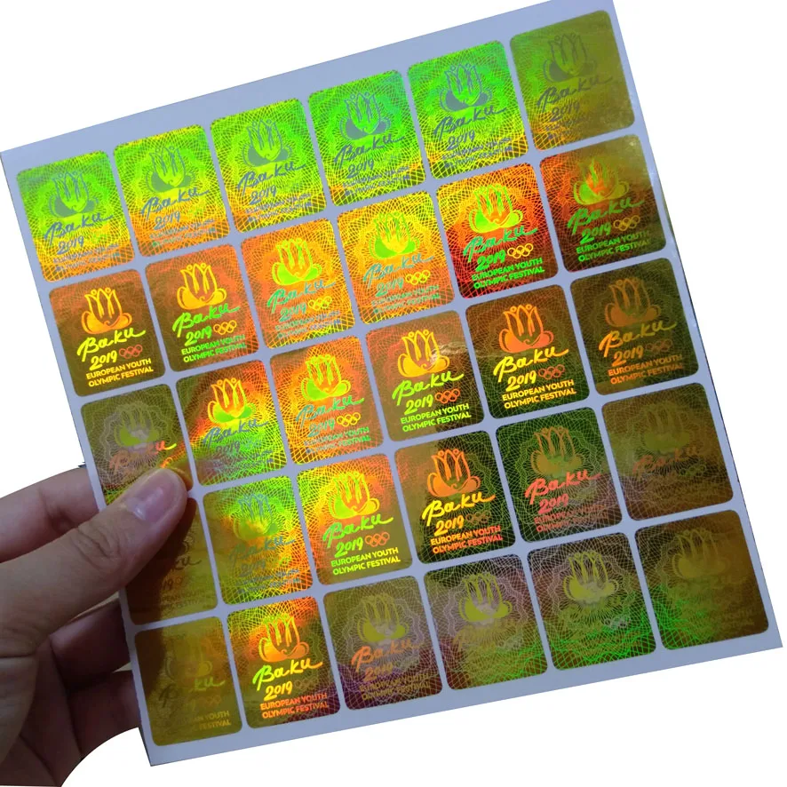 3D flip flop micro text security laser label warranty seal hologram sticker label