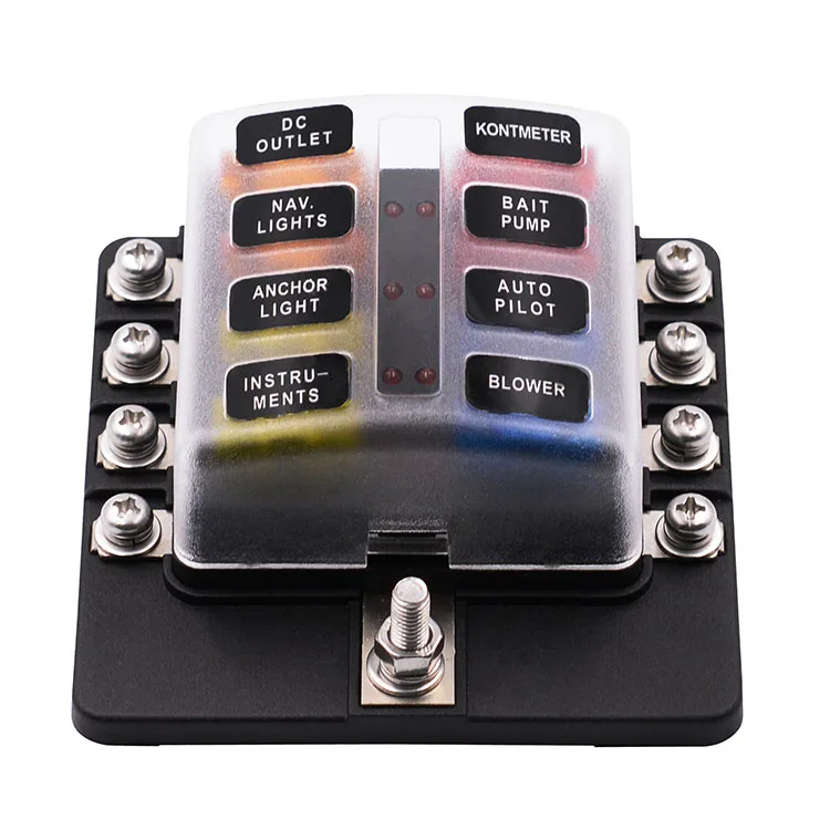 1 Into 8 Out Screw Type Fuse Holder Fuse Block For Marine/Boat/Yacht/Car with CE Certification