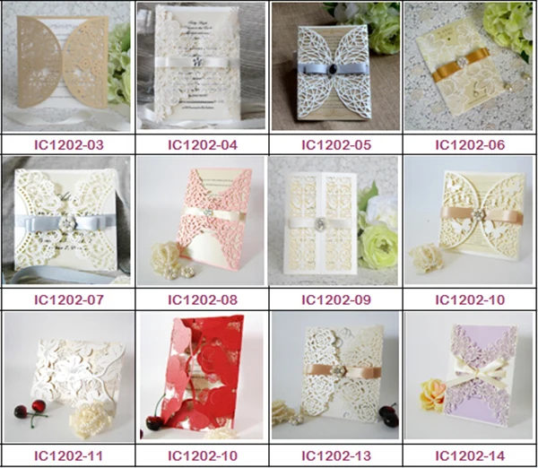 
Cheap envelope style laser cut wedding invitations 