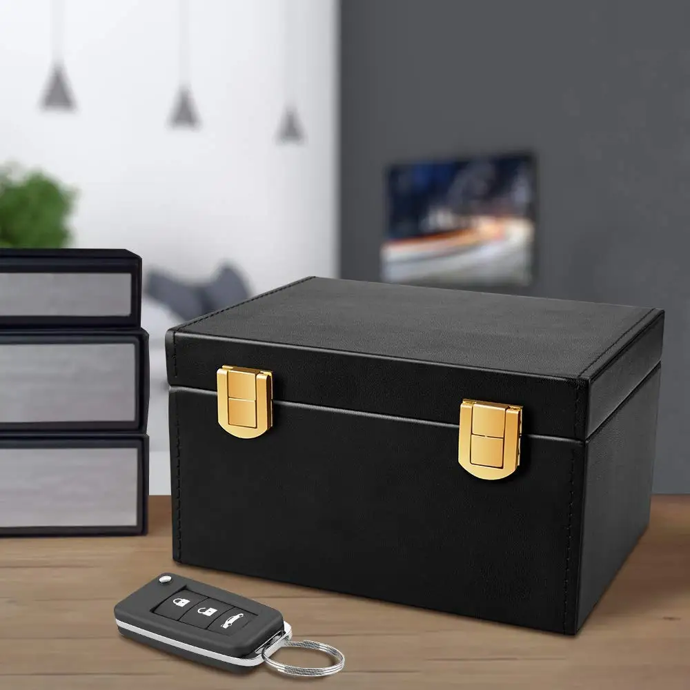 OEM Factory handmade premium leather cell phone s ignal blocking box keyless car RFID box Faraday box