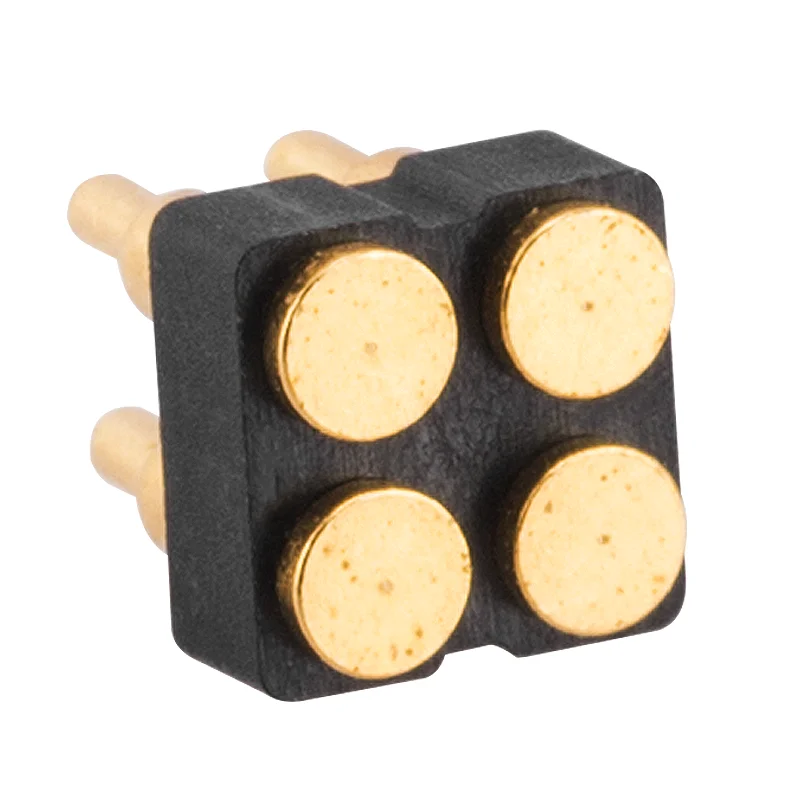 4Pin Double Row Customize Length 4 Pin Pitch 2.54mm 5V2A 12V 2A Gold Plated Smt Pogopin Connector