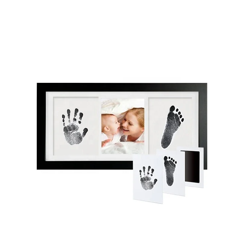 2022 newborn baby inkless footprint kit Non toxic and hand print clean touch ink pad for baby photo frame