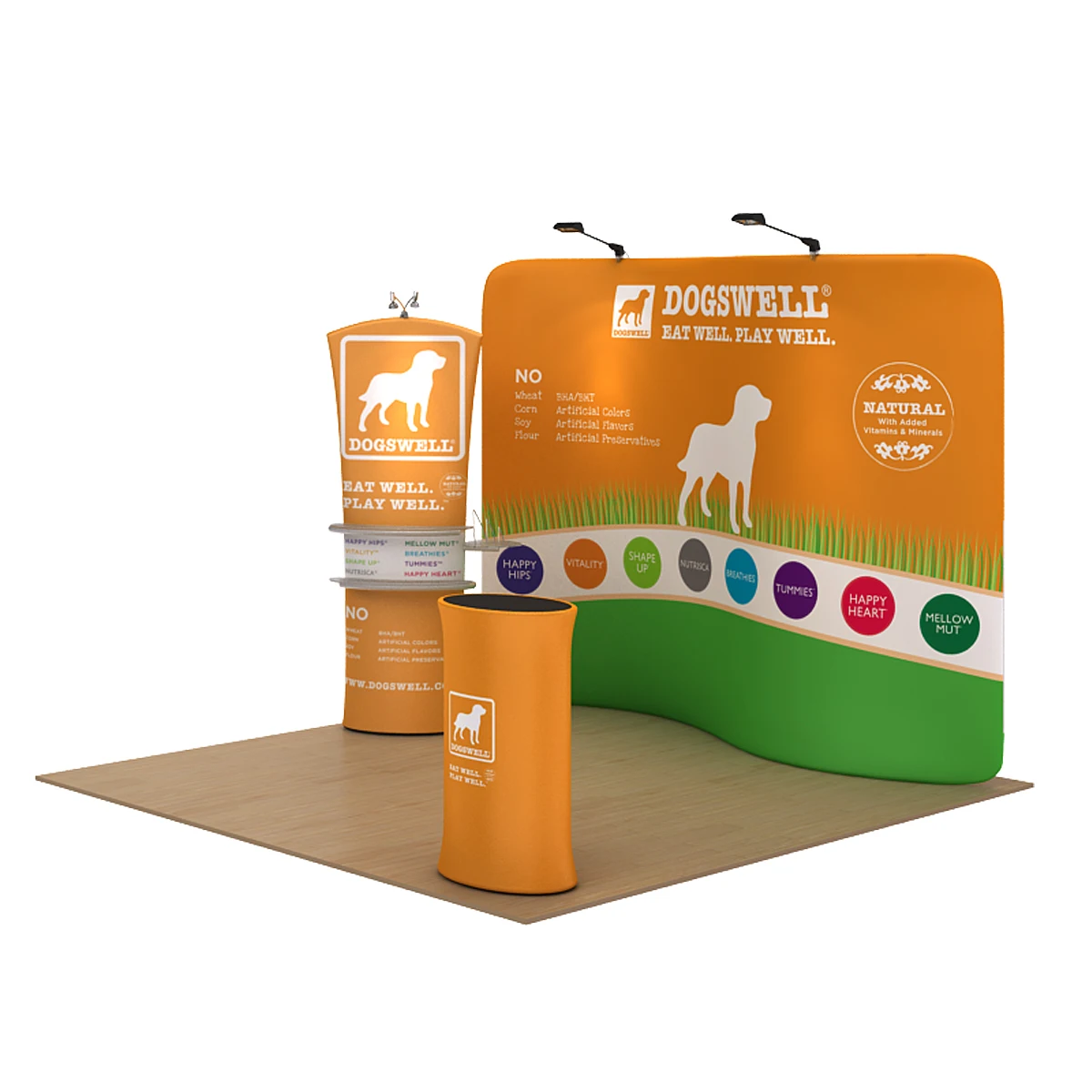 Custom straight/curved 3*2 trade show booth tension Fabric pop up backdrop stand display